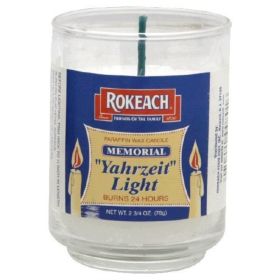 ROK GLASS MEMORL CANDLE ( 24 X 1 EACH )